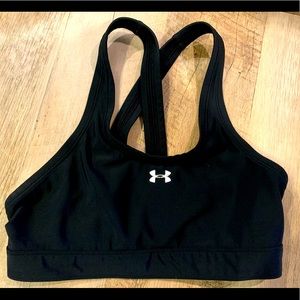 Black Under Armour high support sports bra